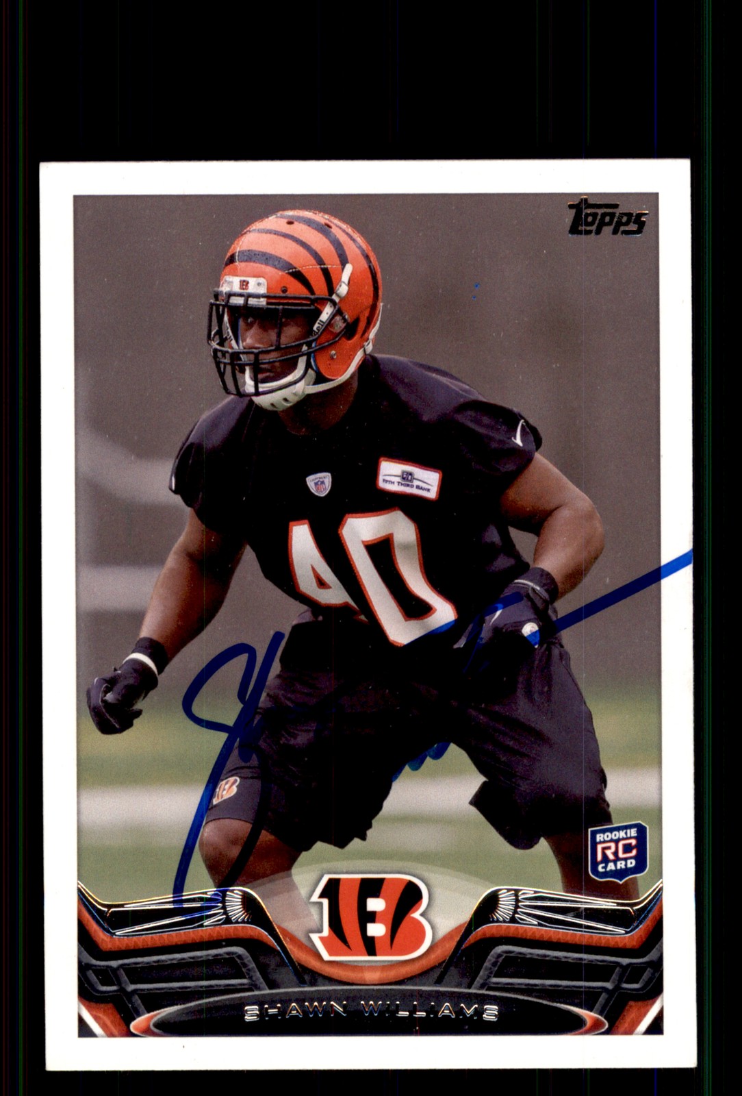 Signed Football Card Auto Shawn Williams 2013 Topps #335 Cincinnati Bengals