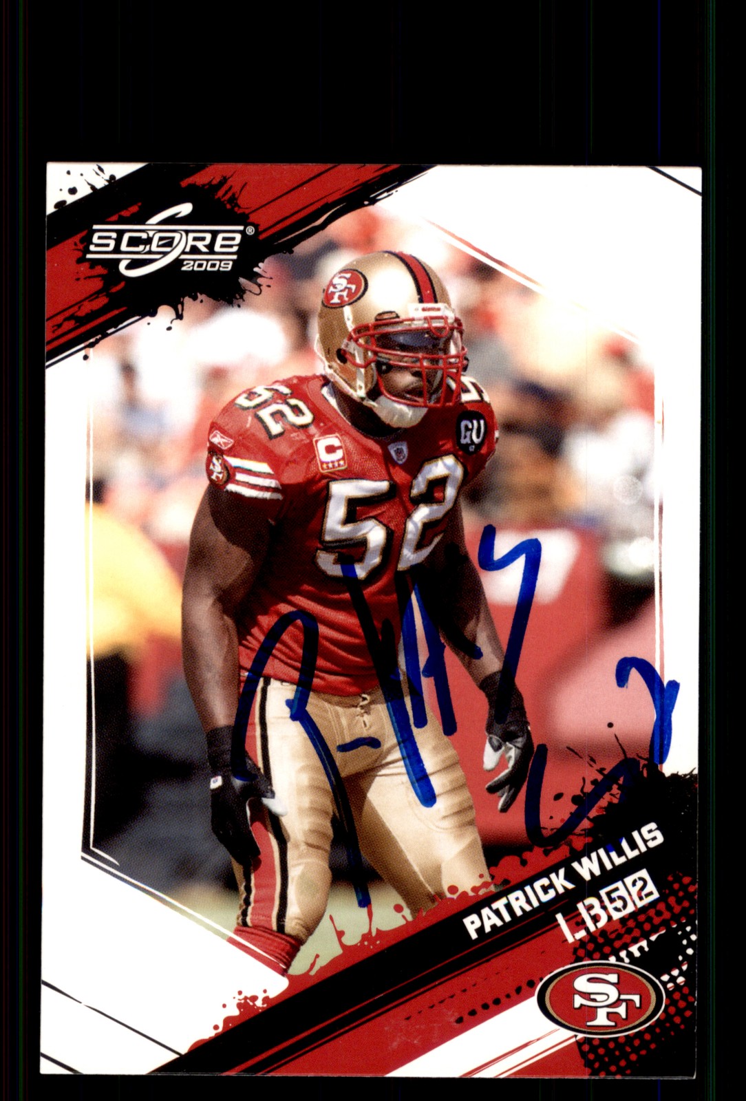 Signed Football Card Auto Patrick Willis 2009 Score #251 San Francisco 49ers