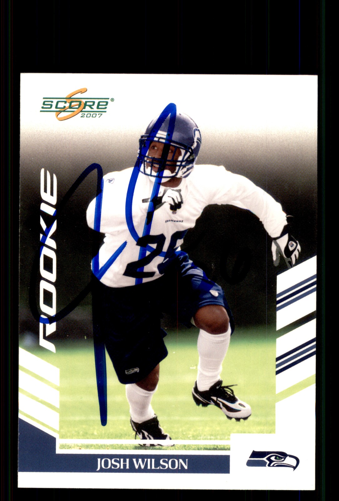Signed Football Card Auto Josh Wilson 2007 Score #291 Seattle Seahawks