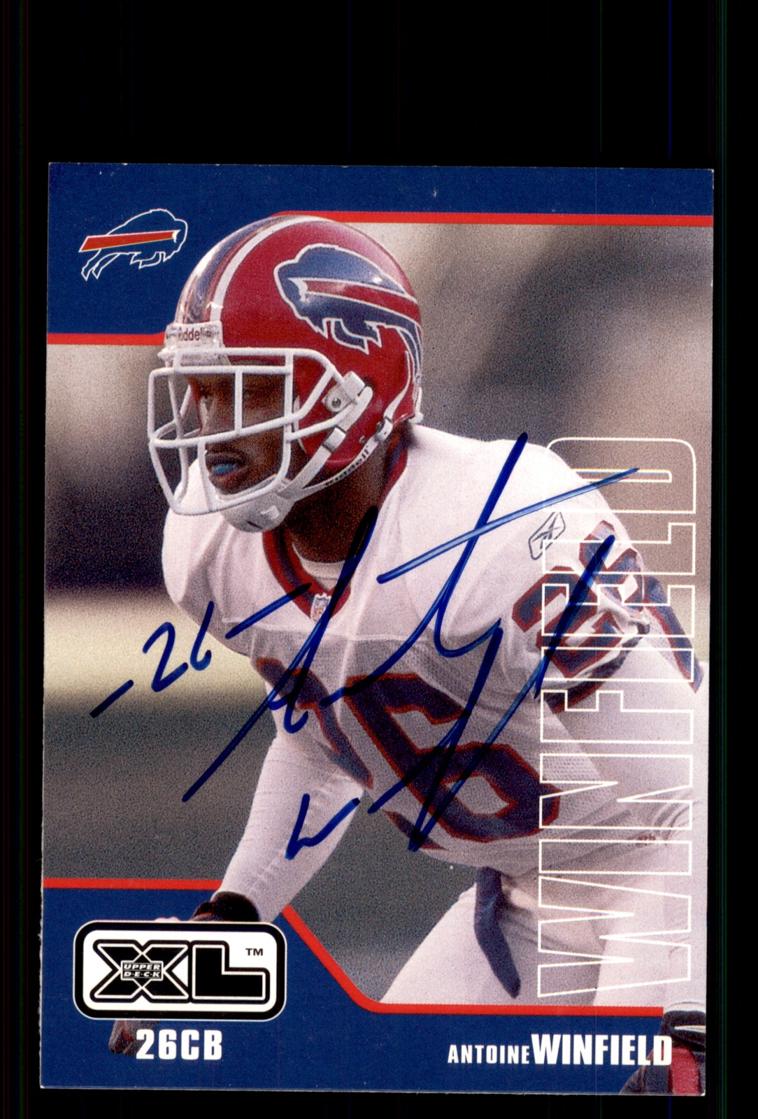 Signed Football Card Auto Antoine Winfield 2002 Upper Deck XL #52 Buffalo Bills