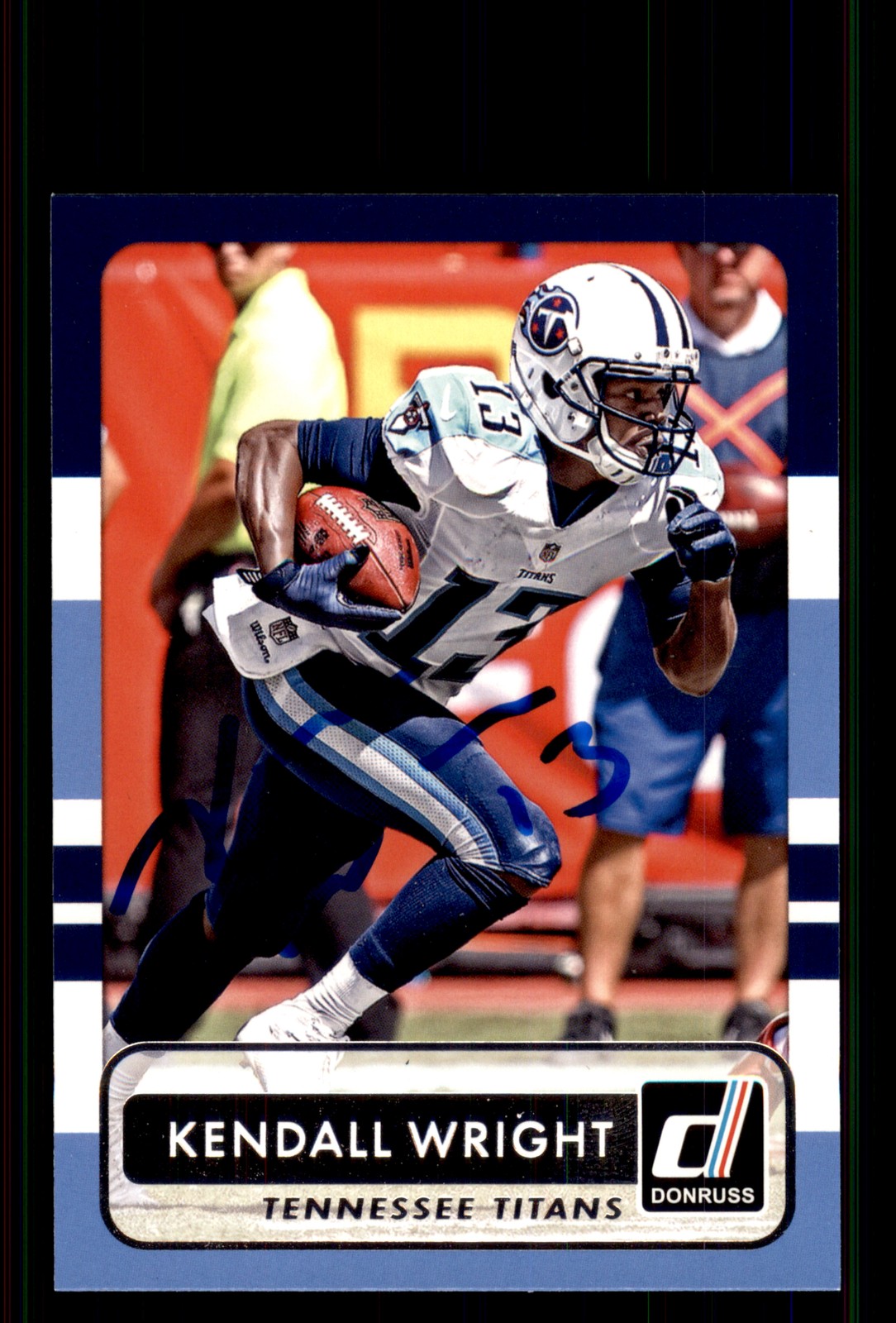 Signed Football Card Auto Kendall Wright 2015 Donruss #95 Tennessee Titans