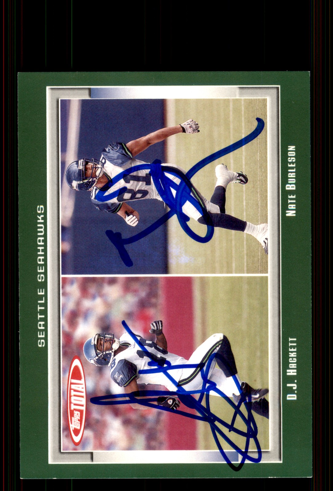 Signed Football Card Auto DJ Hackett Nate Burleson 2006 Topps Total #109