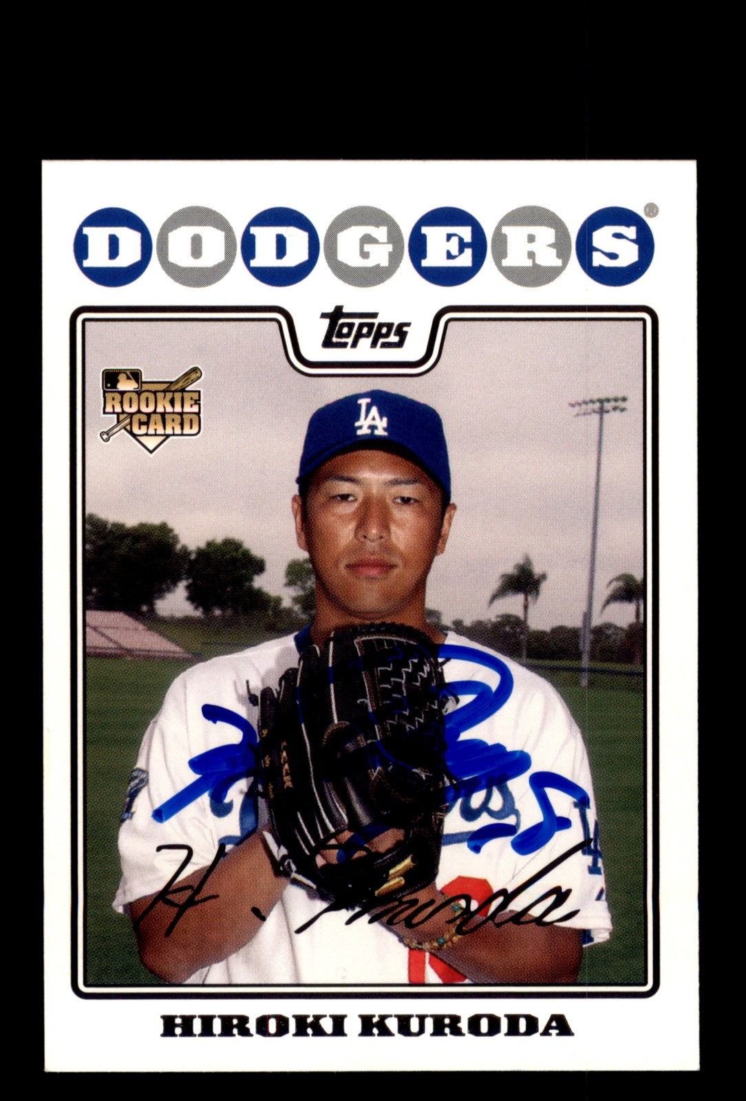 Signed Baseball Card Auto 2008 Topps #531 Hiroki Kuroda Los Angeles Dodgers
