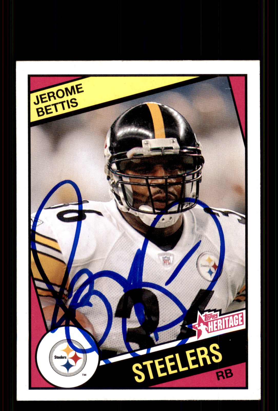 Signed Football Card Auto Jerome Bettis 2005 Topps Heritage #33 Steelers