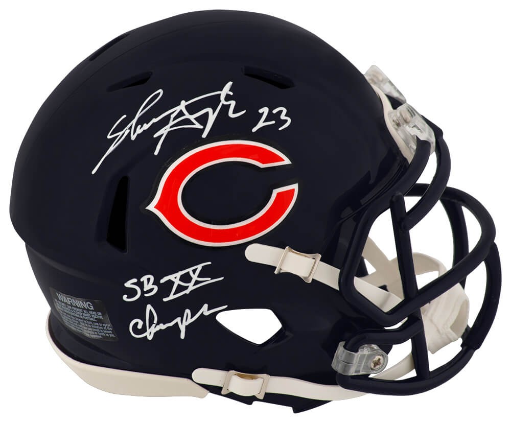 Shaun Gayle Signed Bears Riddell Speed Mini Helmet w/SB XX Champs (SCHWARTZ COA)