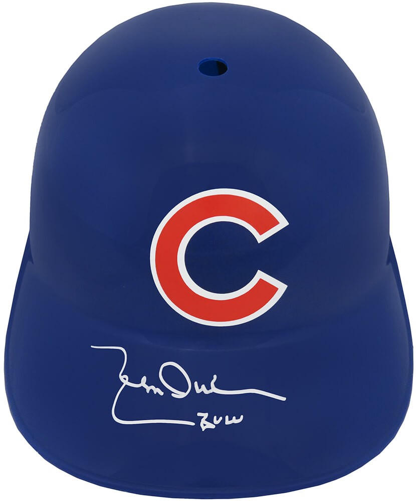 Leon Durham Signed Chicago Cubs Souvenir Rep Batting Helmet w/Bull -SCHWARTZ COA