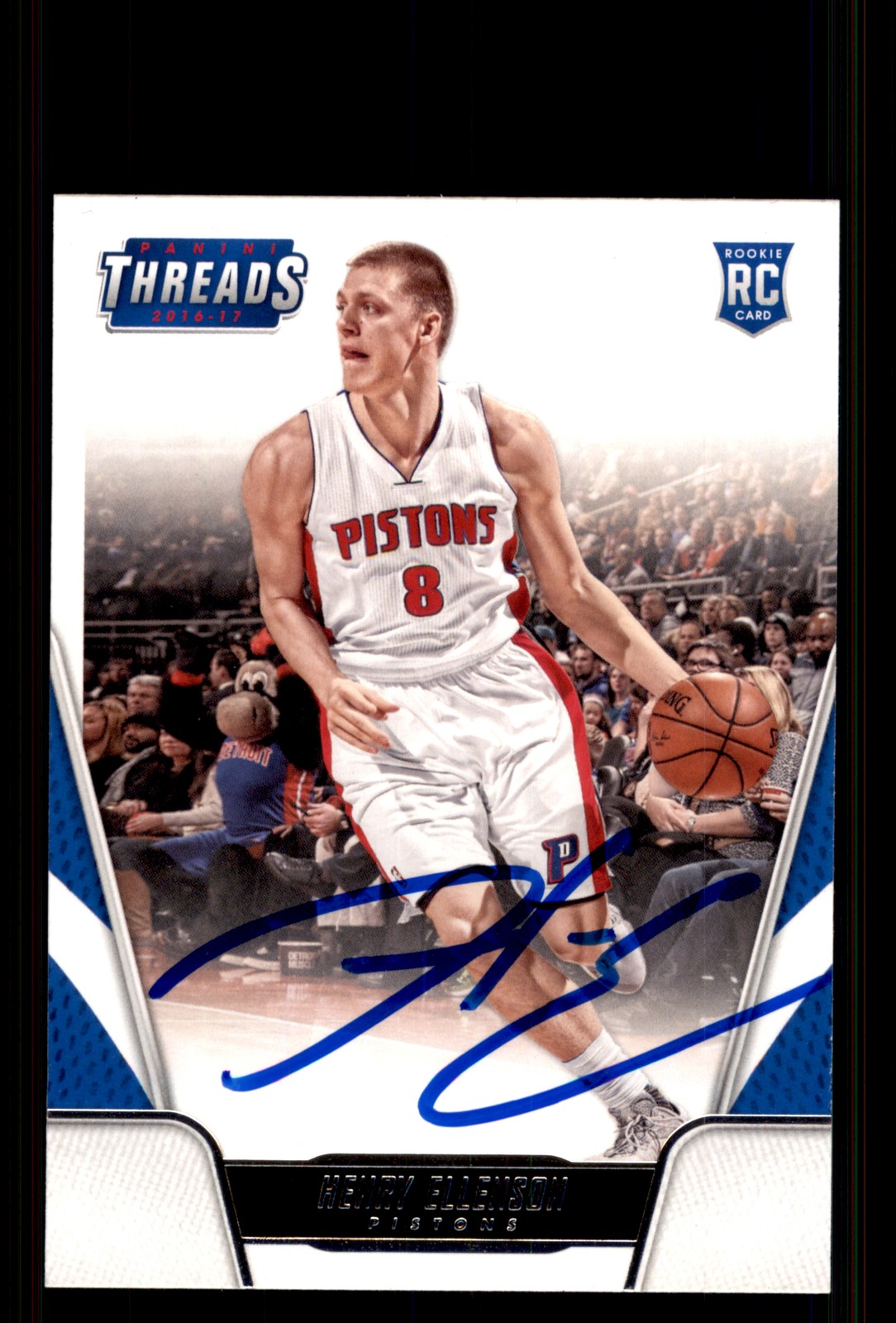 Signed Basketball Card Auto Henry Ellenson 2016-17 Panini Threads #152 Pistons
