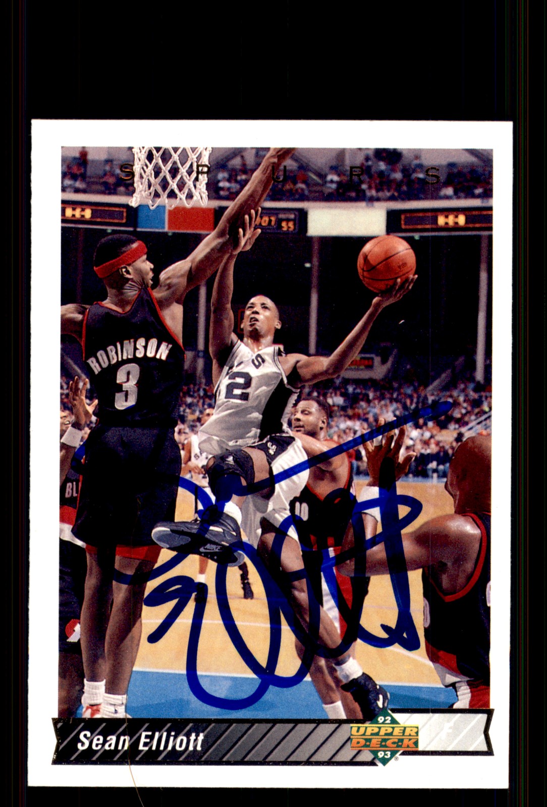 Signed Basketball Card Auto Sean Elliott 1992-93 Upper Deck #131 Spurs