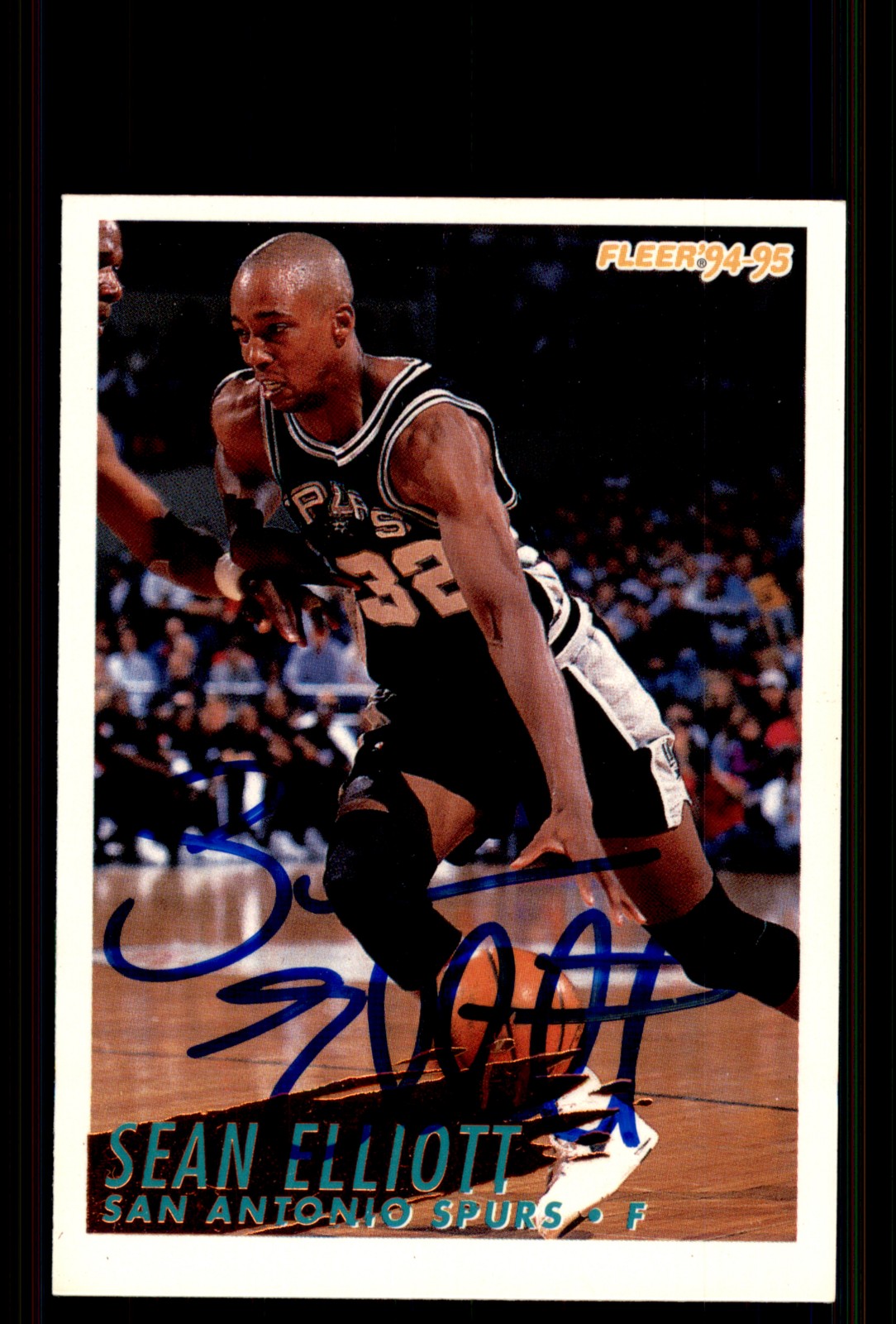 Signed Basketball Card Auto Sean Elliott 1994-95 Fleer #366 San Antonio Spurs