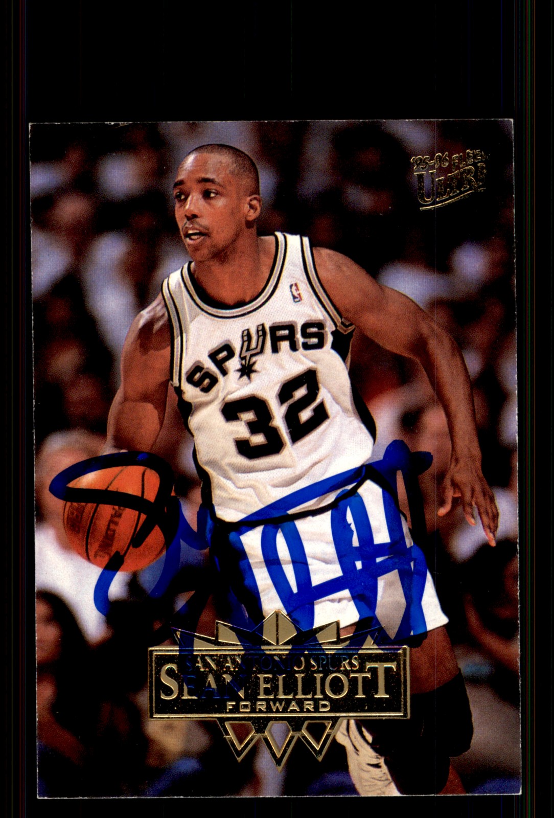 Signed Basketball Card Auto Sean Elliott 1995-96 Ultra #162 San Antonio Spurs
