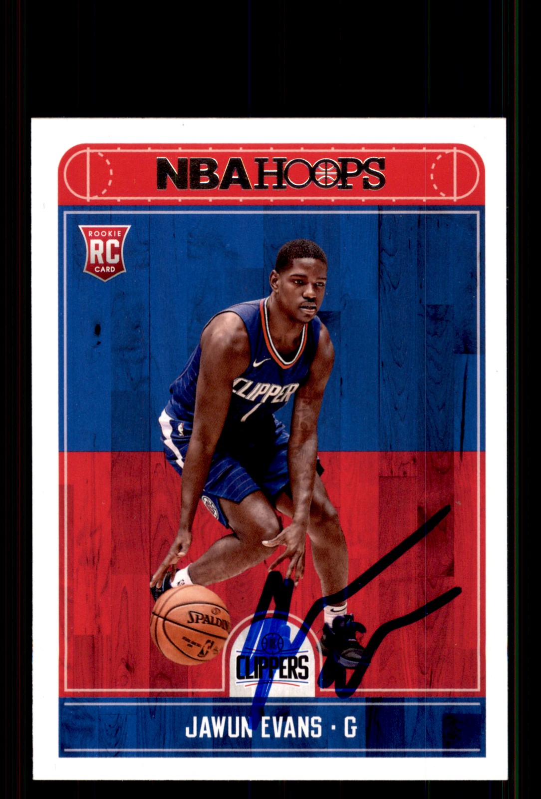 Signed Basketball Card Auto Jawun Evans 2017-18 Hoops #289 Los Angeles Clippers