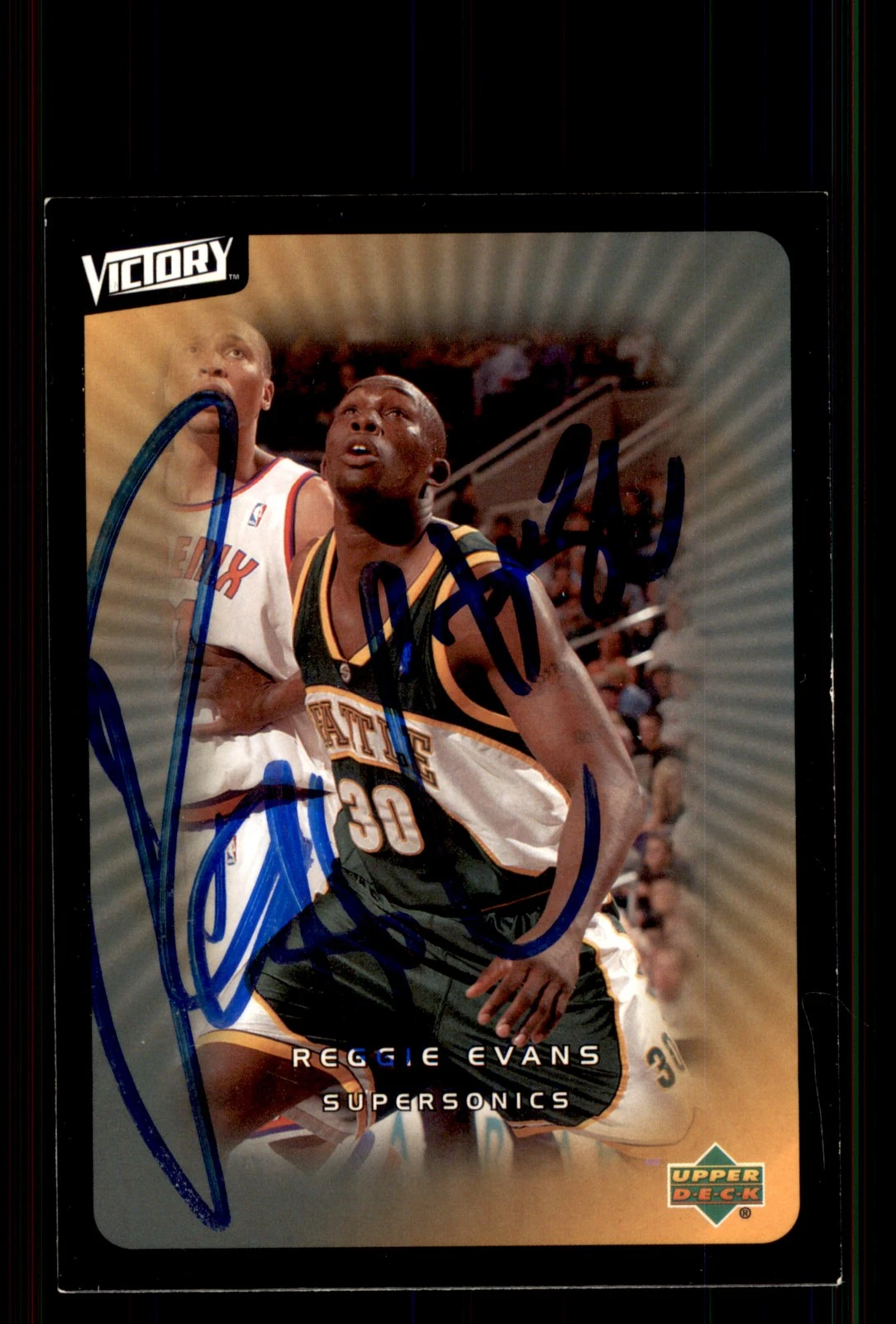Signed Basketball Card Auto Reggie Evans 2003-04 Upper Deck Victory #90 Seattle
