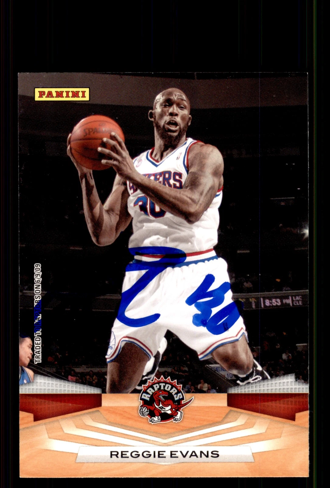 Signed Basketball Card Auto Reggie Evans 2009-10 Panini #48 Toronto Raptors