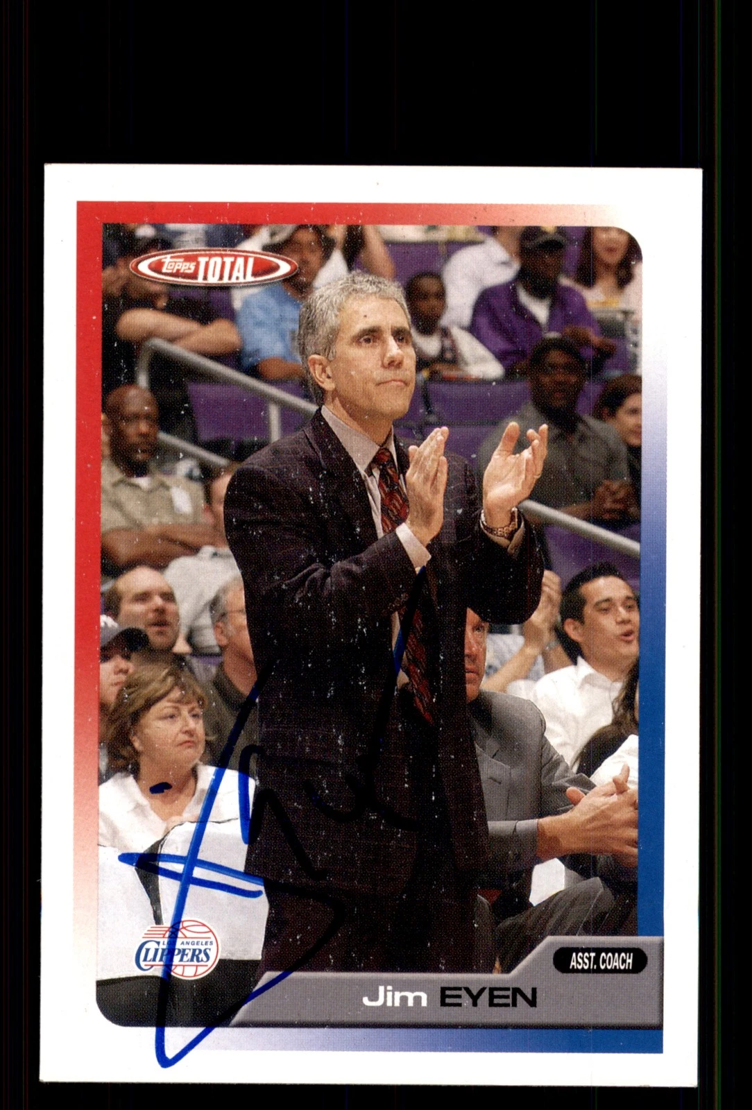 Signed Basketball Card Auto Jim Eyen 2005-06 Topps Total #384 LA Clippers