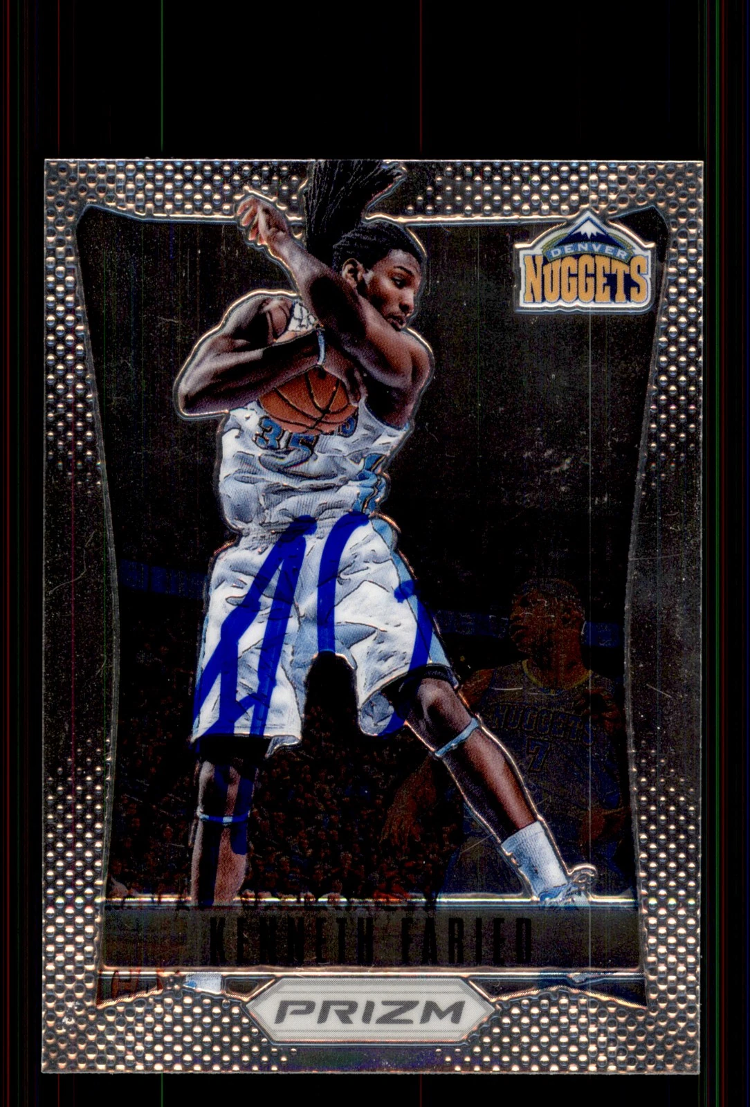 Signed Basketball Card Auto Kenneth Faried 2012-13 Panini Prizm #208 Nuggets
