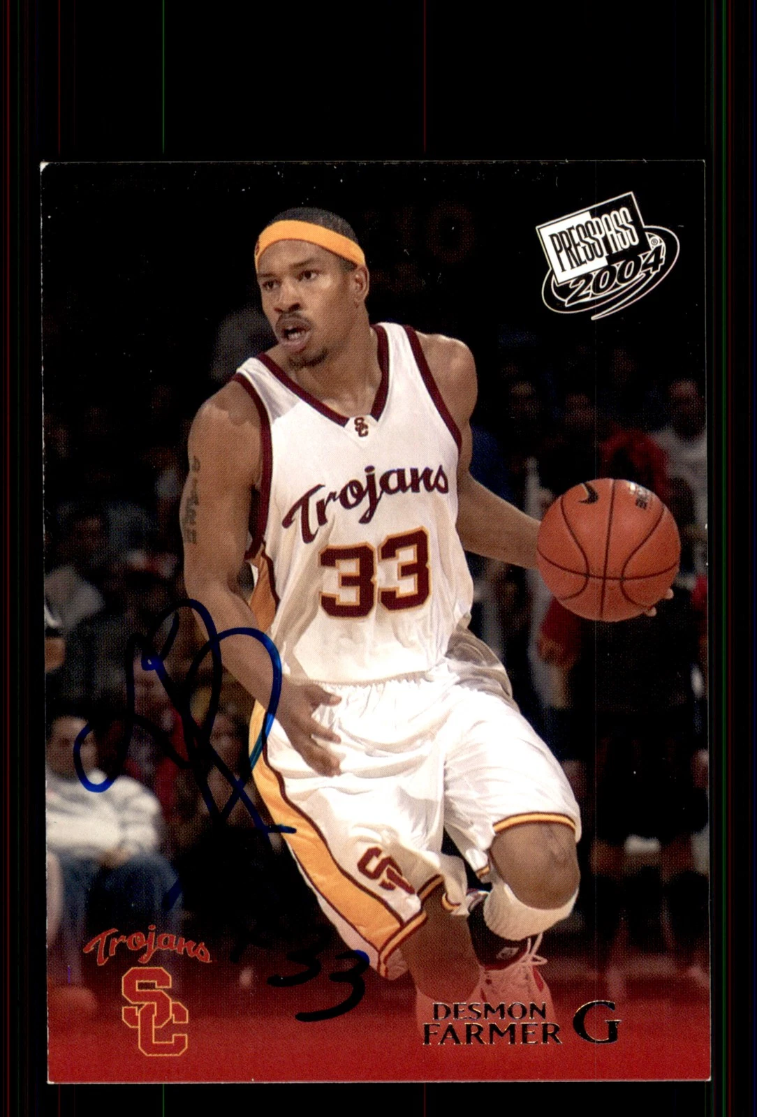 Signed Basketball Card Auto Desmon Farmer 2004 Press Pass #11 USC Trojans