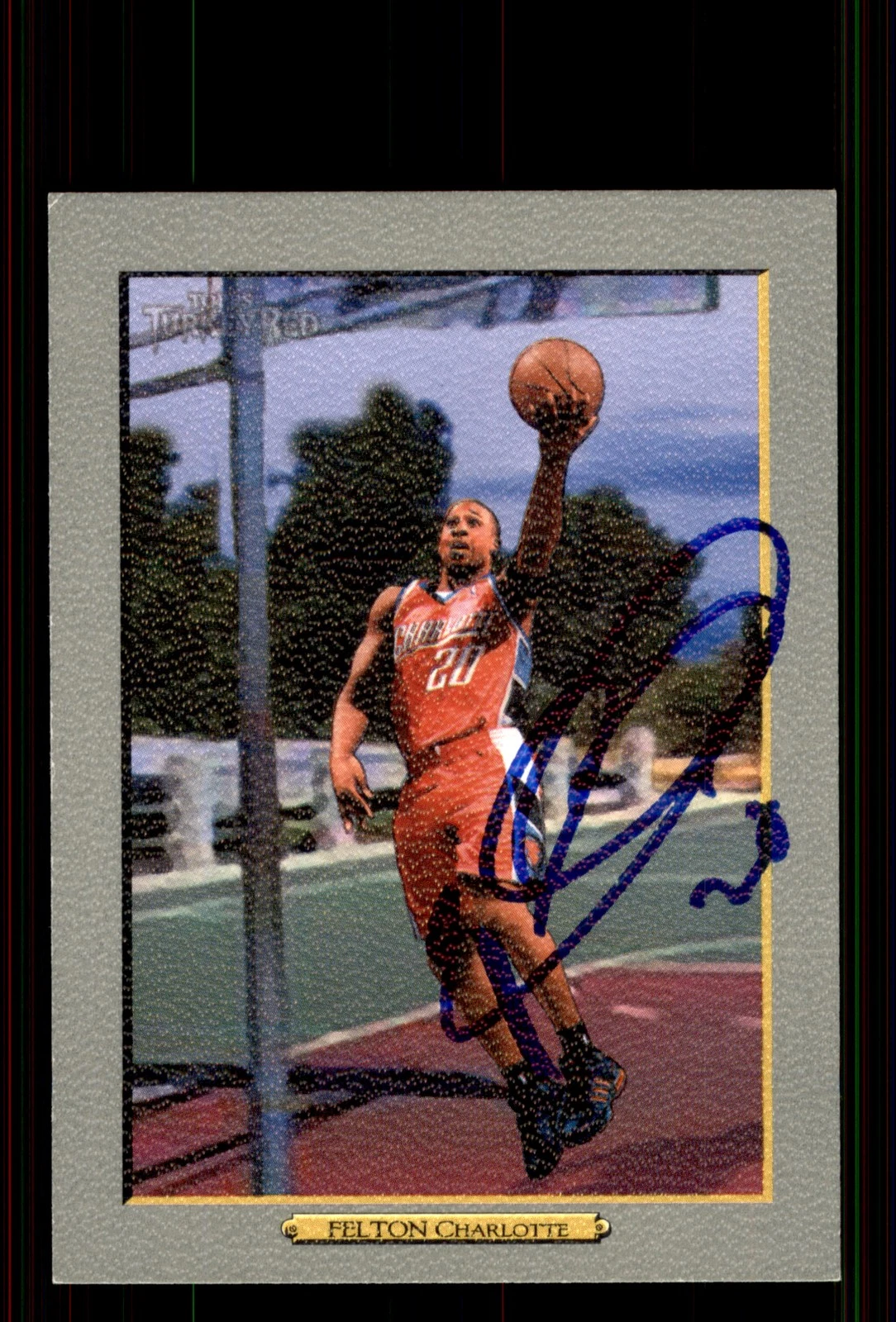 Signed Basketball Card Auto Raymond Felton 2006-07 Topps Turkey Red #44 Bobcats