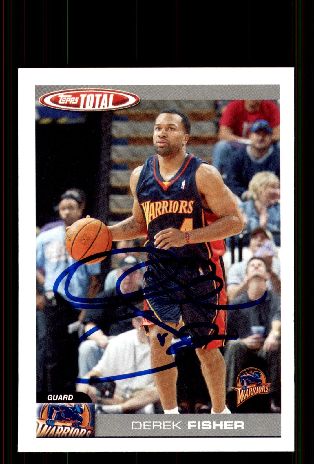 Signed Basketball Card Auto Derek Fisher 2004-05 Topps Total #139 Warriors