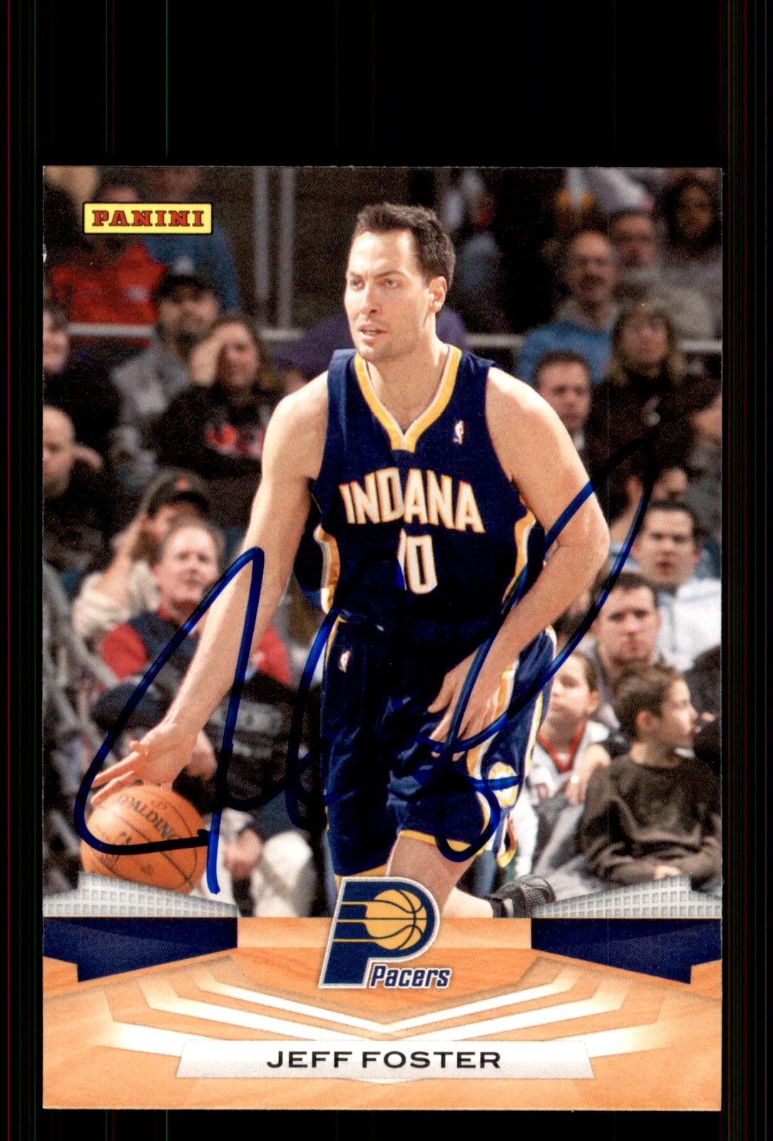 Signed Basketball Card Auto Jeff Foster 2009-10 Panini #84 Indiana Pacers