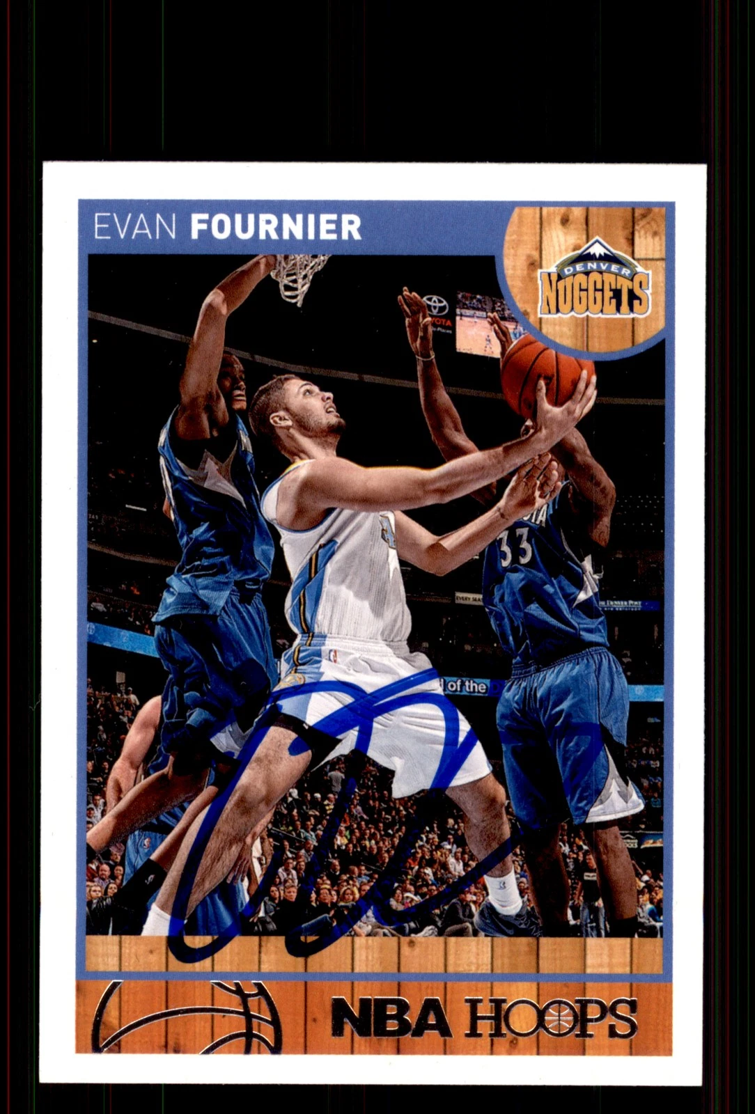 Signed Basketball Card Auto Evan Fournier 2013-14 Hoops #135 Denver Nuggets