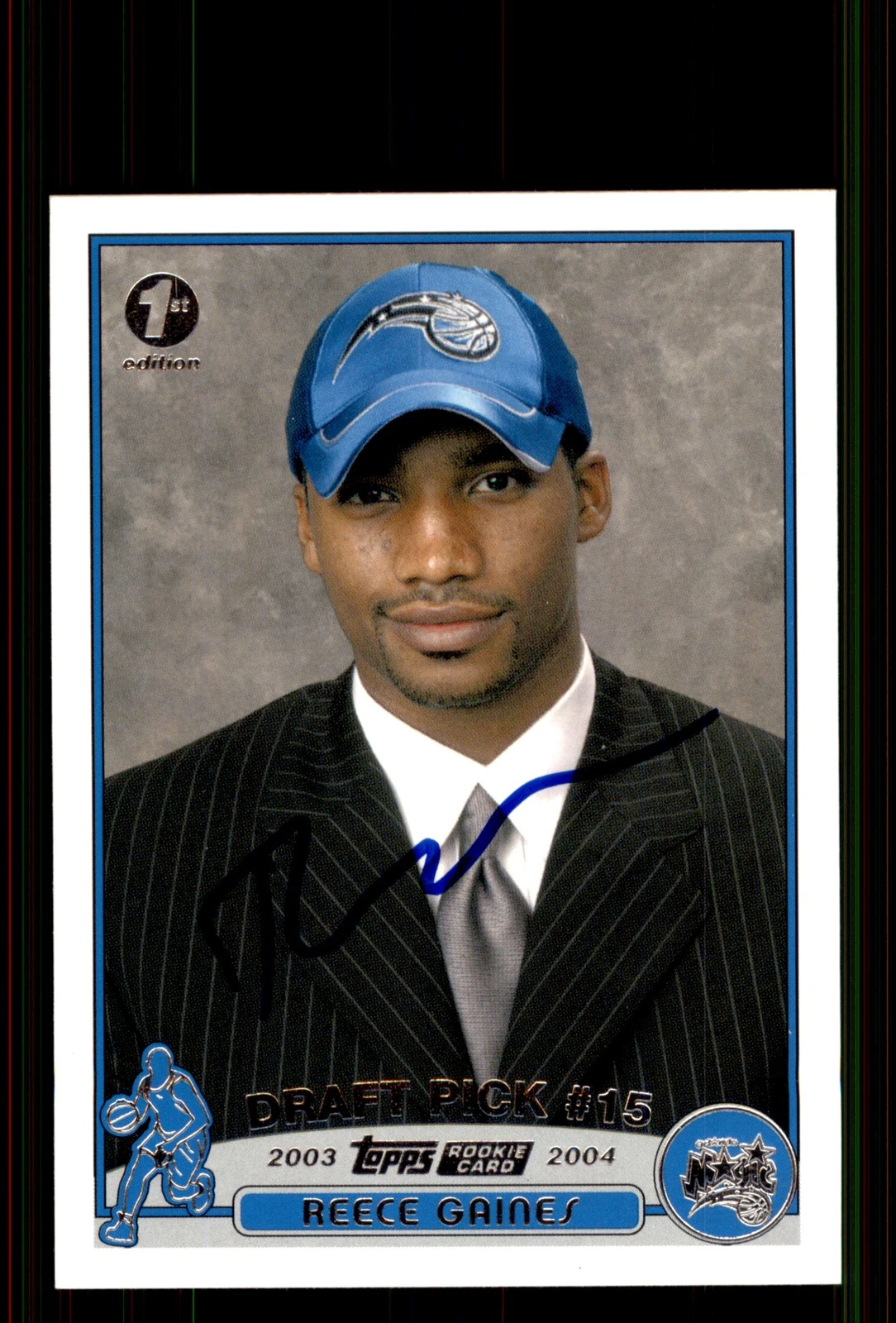 Signed Basketball Card Auto Reece Gaines 2003-04 Topps 1st Edition #235 Magic