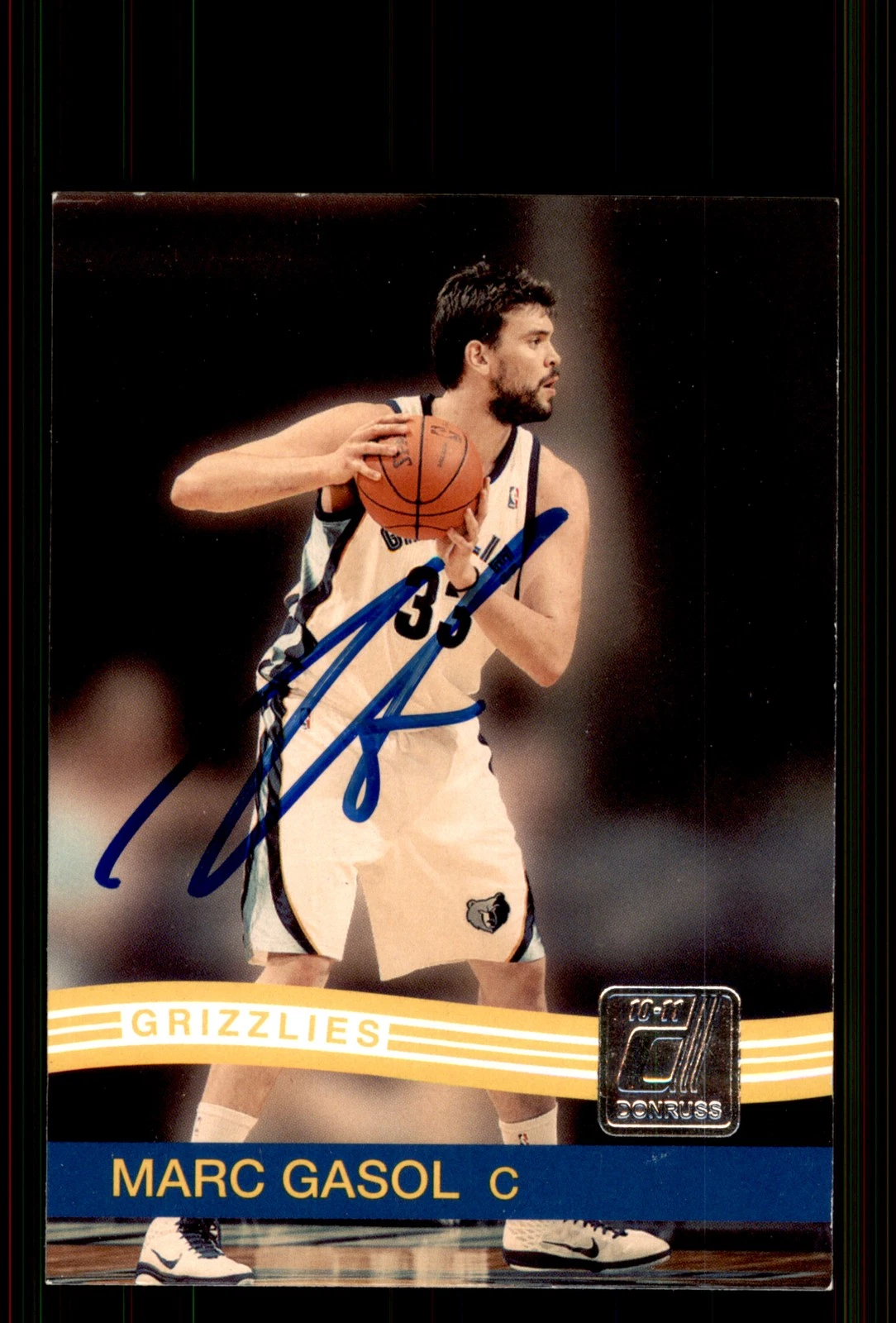 Signed Basketball Card Auto Marc Gasol 2010-11 Donruss #91 Memphis Grizzlies