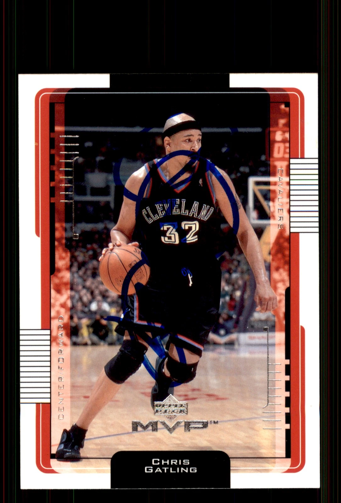 Signed Basketball Card Auto Chris Gatling 2001-02 Upper Deck MVP #31 Cavaliers