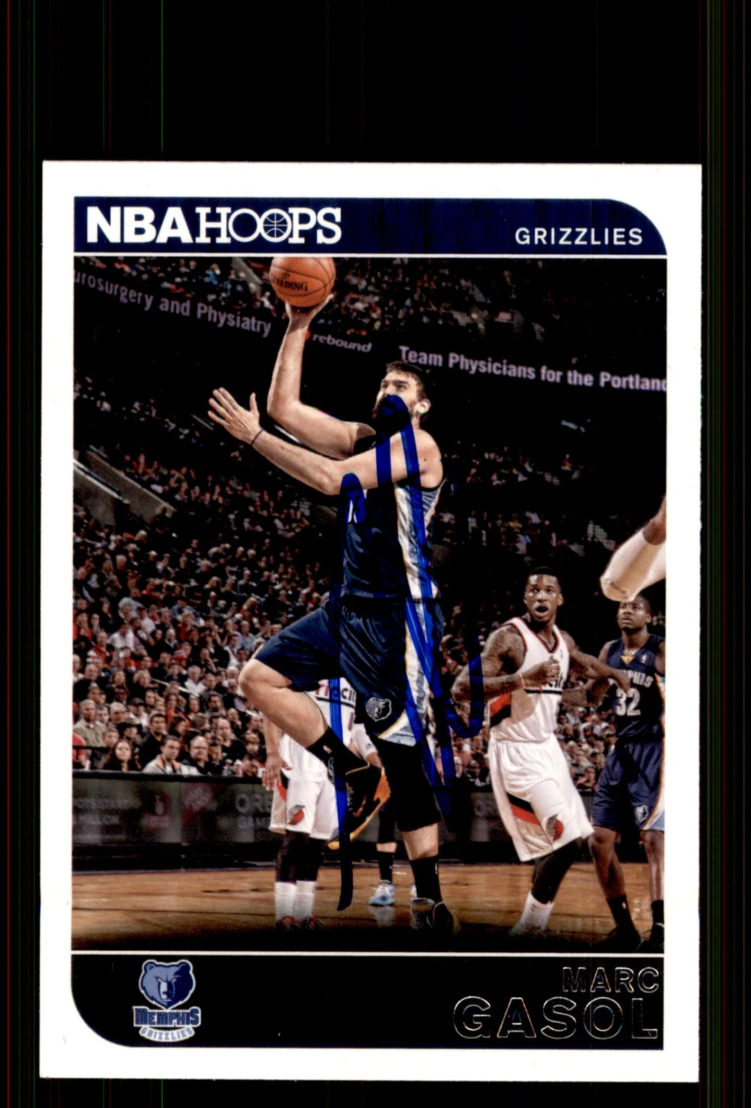 Signed Basketball Card Auto Marc Gasol 2014-15 Hoops #13 Memphis Grizzlies