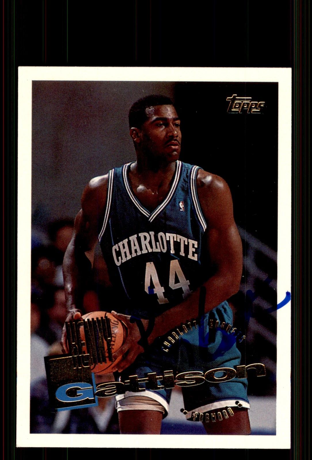 Signed Basketball Card Auto Kenny Gattison 1995-96 Topps #39 Charlotte Hornets
