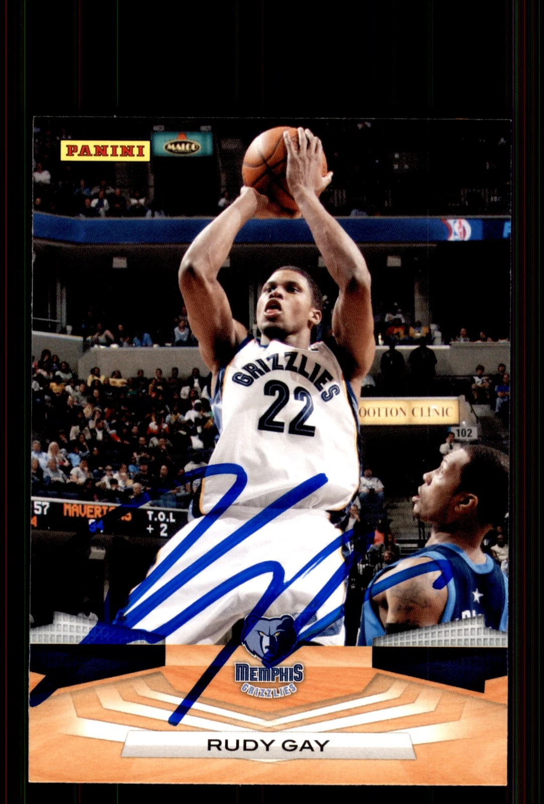 Signed Basketball Card Auto Rudy Gay 2009-10 Panini #182 Memphis Grizzlies