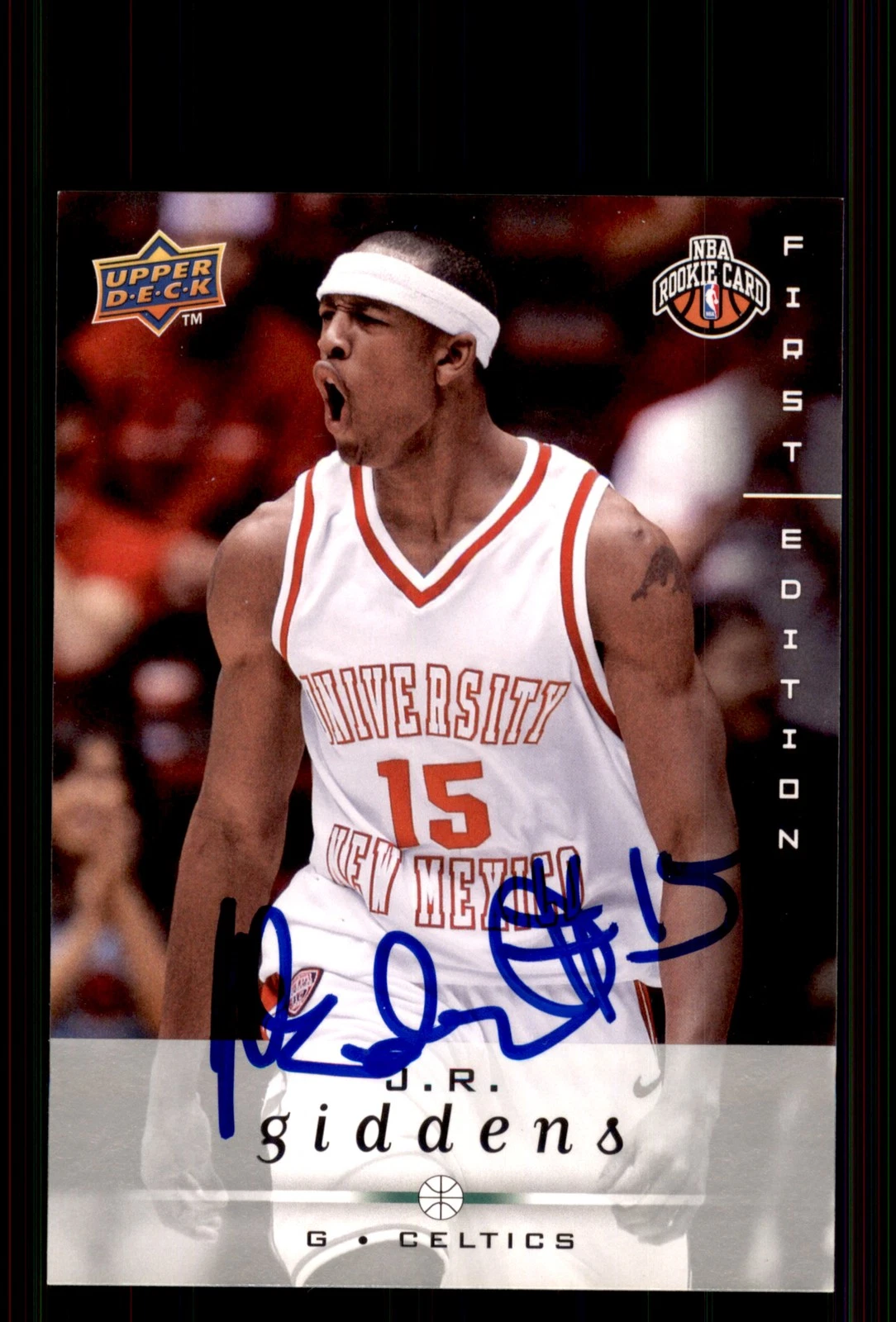 Signed Basketball Card Auto J.R. Giddens 2008-09 Upper Deck First Edition #242