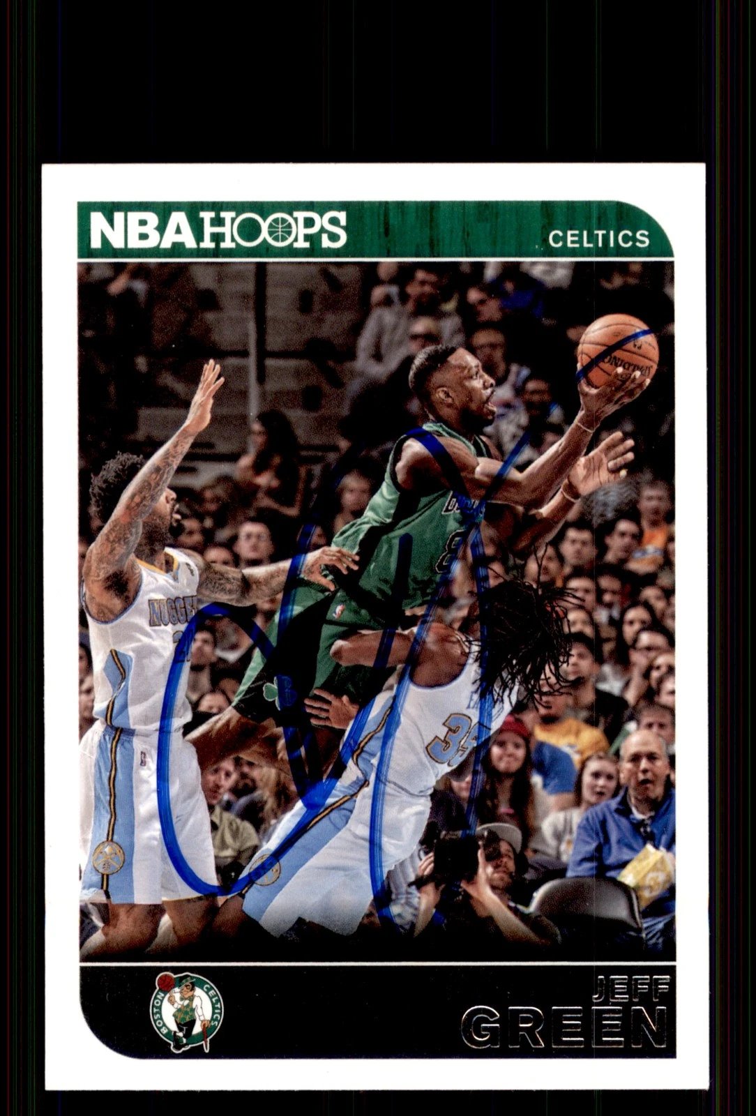 Signed Basketball Card Auto Jeff Green 2014-15 Hoops #201 Boston Celtics
