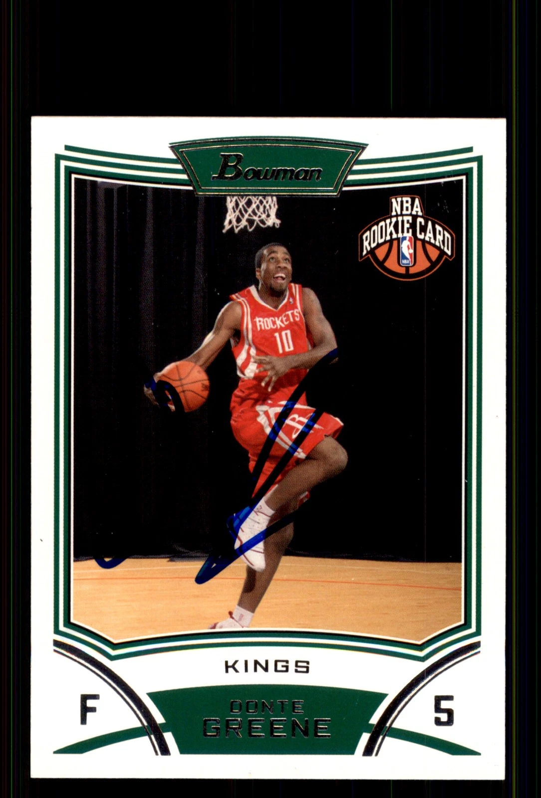 Signed Basketball Card Auto Donte Greene 2008-09 Bowman #133 Sacramento Kings
