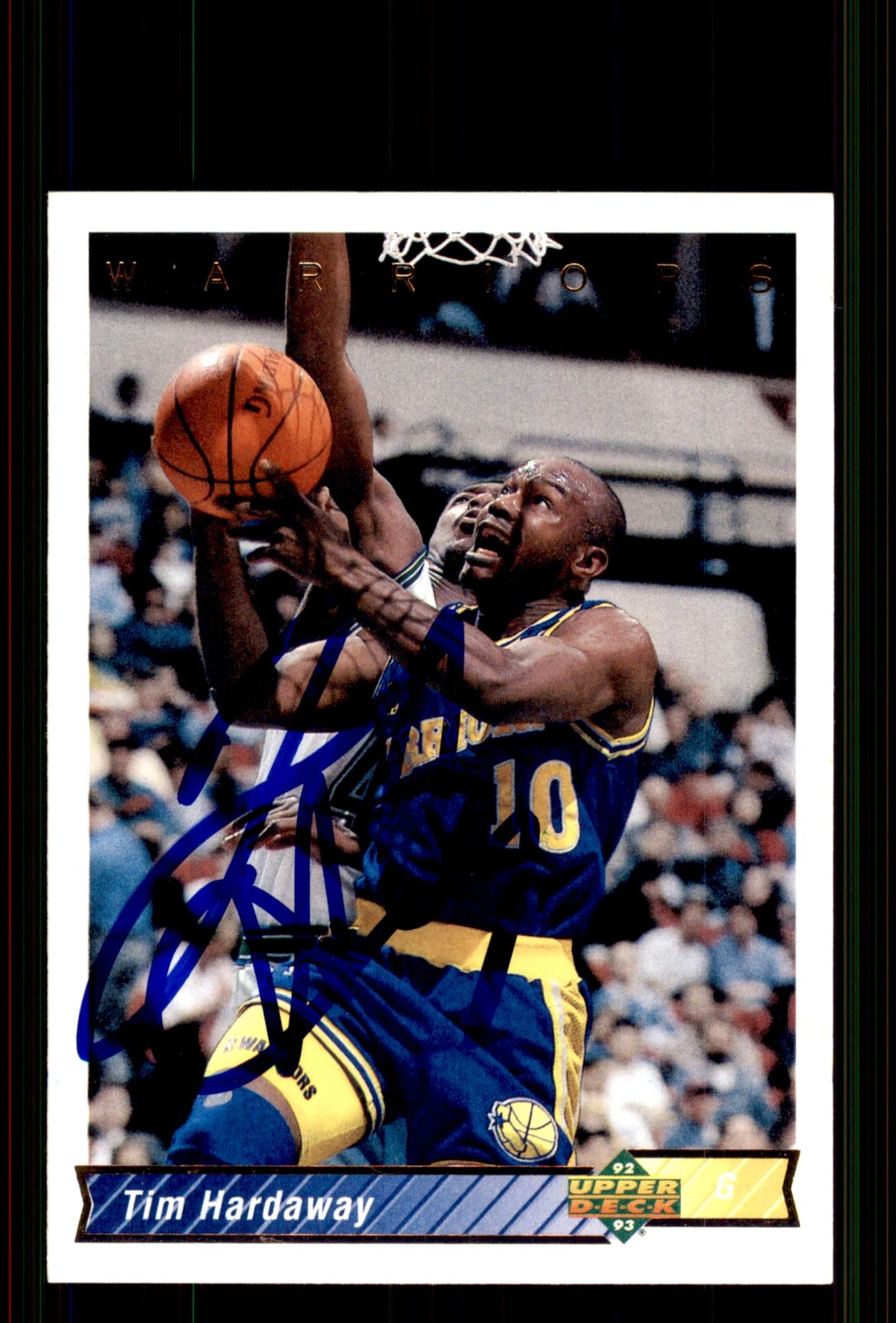 Signed Basketball Card Auto Tim Hardaway 1992-93 Upper Deck #261 Warriors