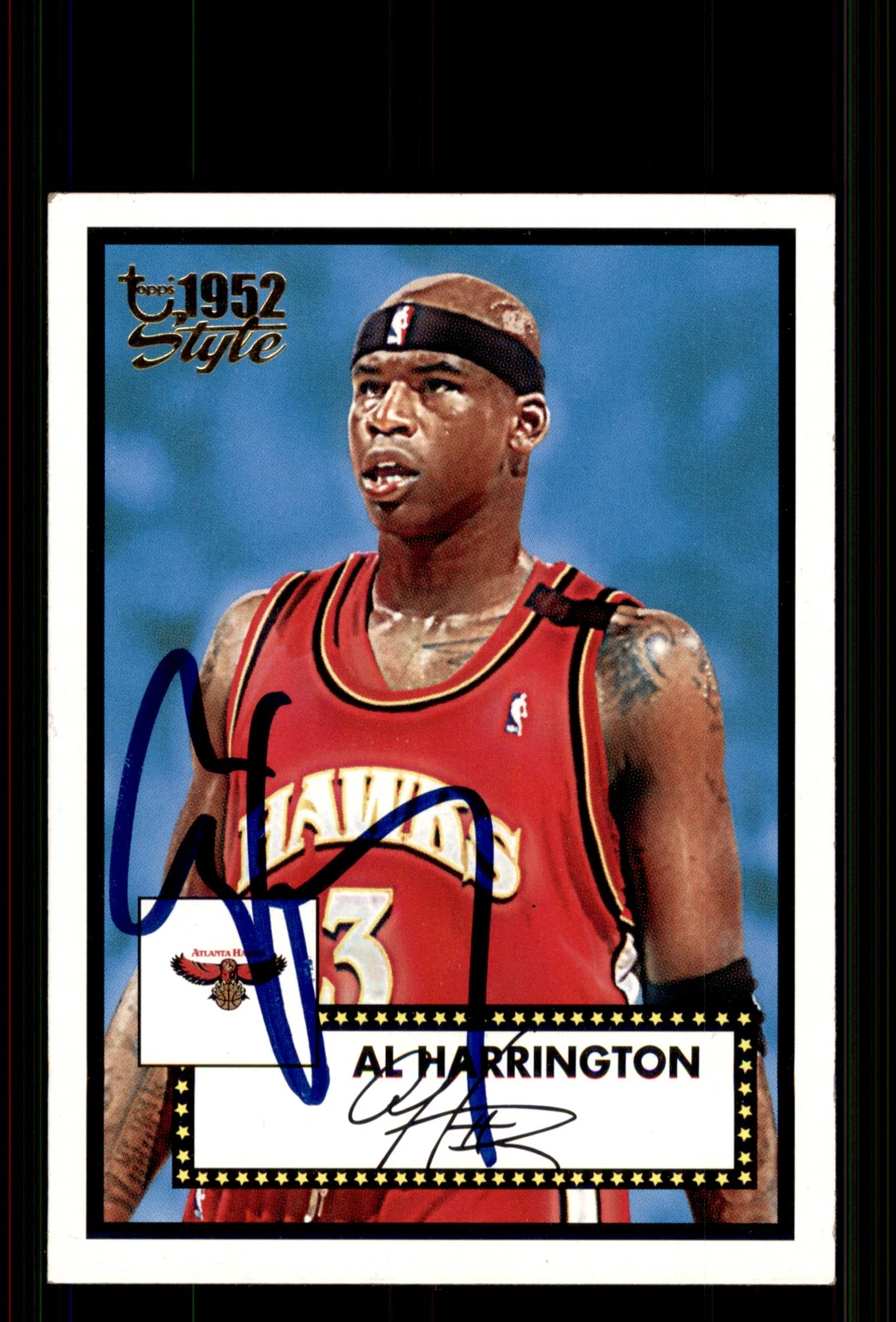 Signed Basketball Card Auto Al Harrington 2005-06 Topps 1952 Style #38 Hawks