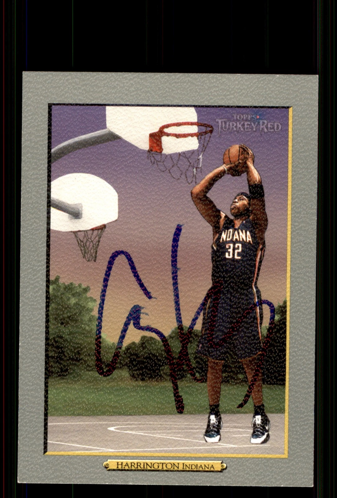 Signed Basketball Card Auto Al Harrington 2006-07 Topps Turkey Red #30 Pacers