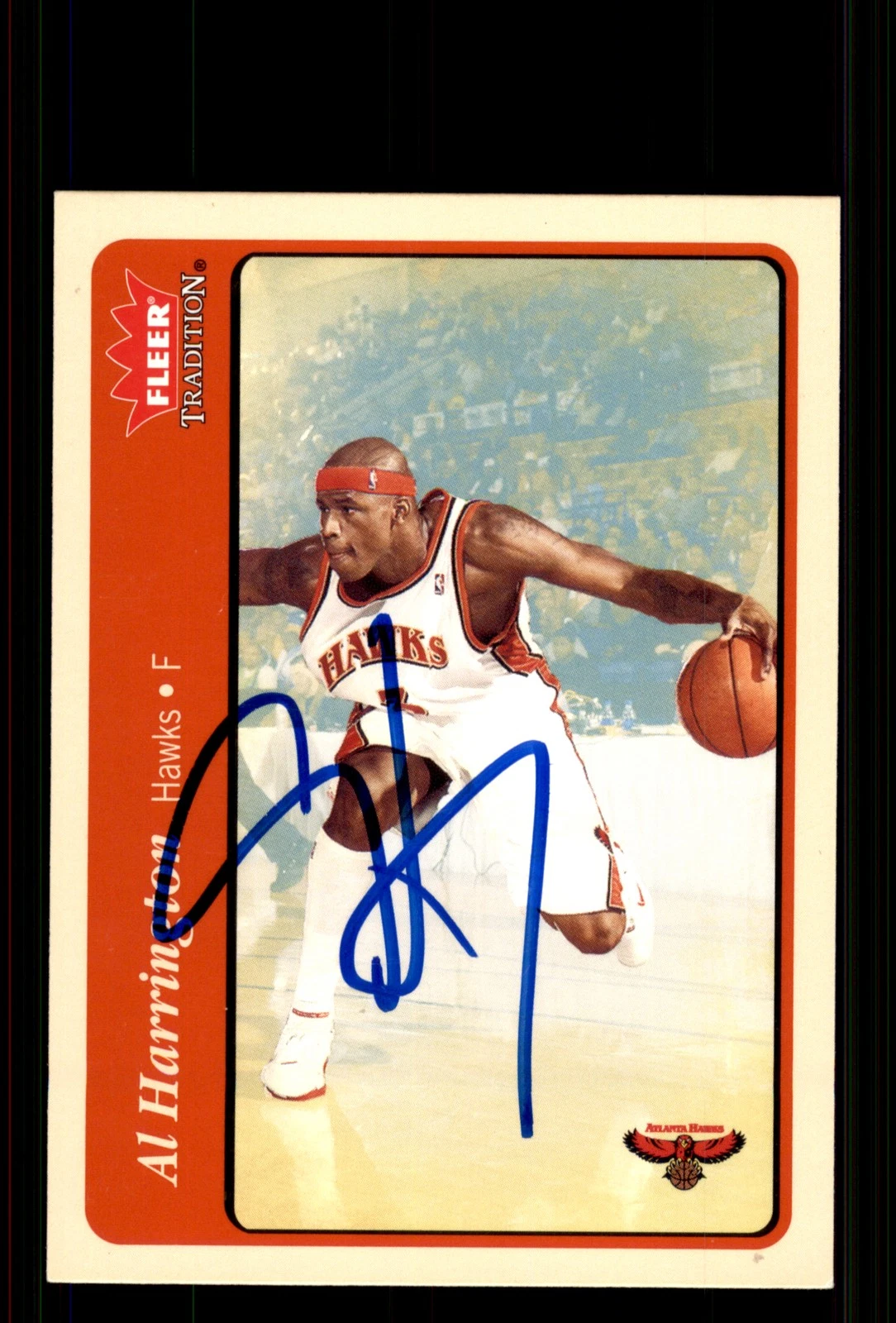 Signed Basketball Card Auto Al Harrington 2004-05 Fleer Tradition #175 Hawks