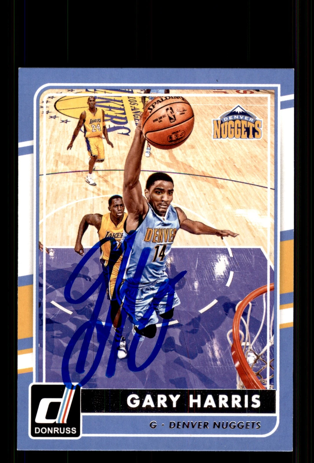 Signed Basketball Card Auto Gary Harris 2015-16 Donruss #109 Denver Nuggets