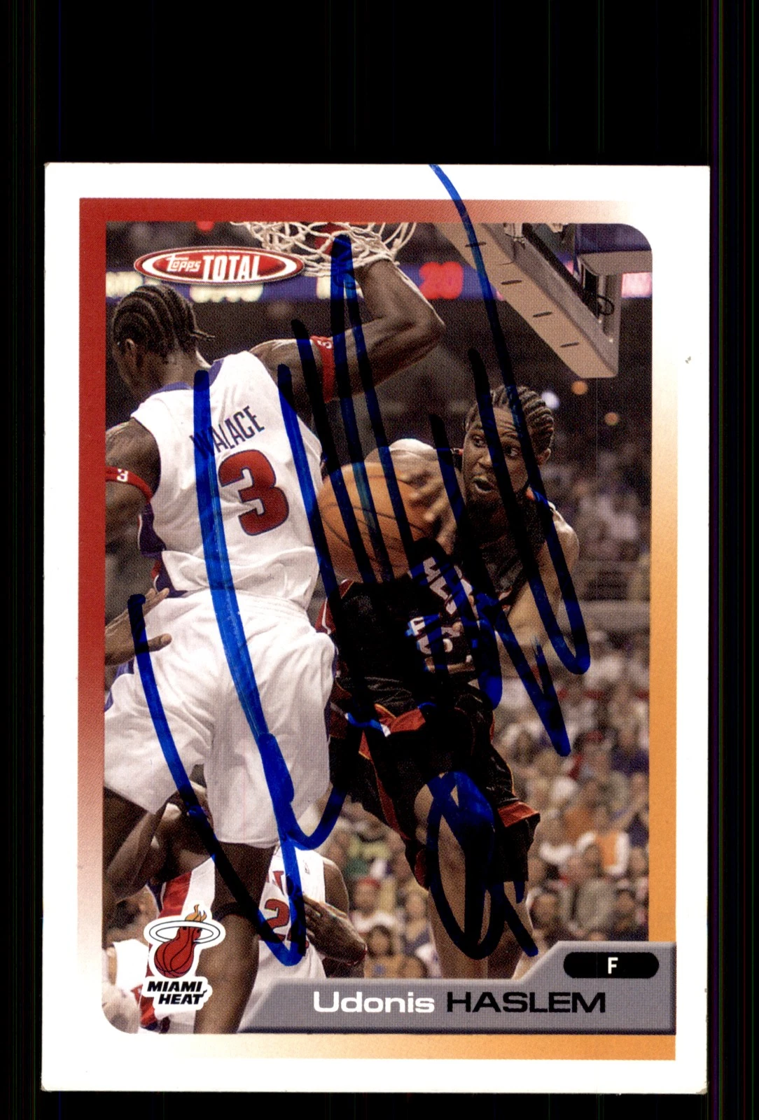 Signed Basketball Card Auto Udonis Haslem 2005-06 Topps Total #35 Miami Heat
