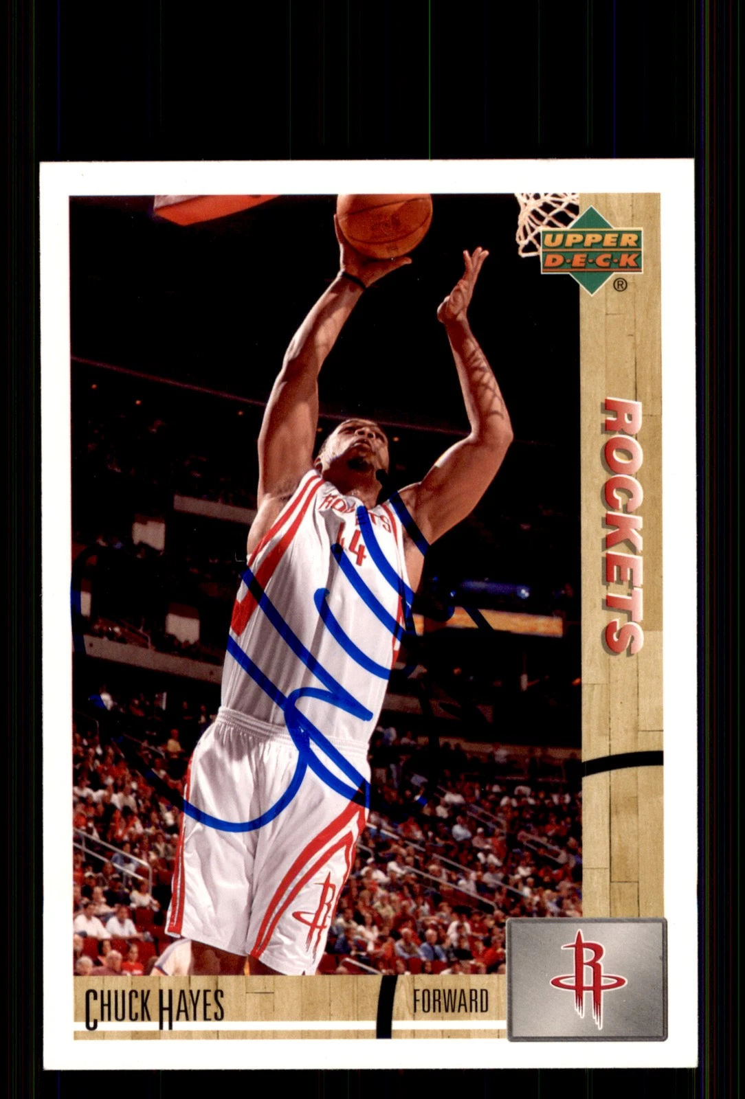 Signed Basketball Card Auto Chuck Hayes 2008-09 Upper Deck Lineage #142 Rockets