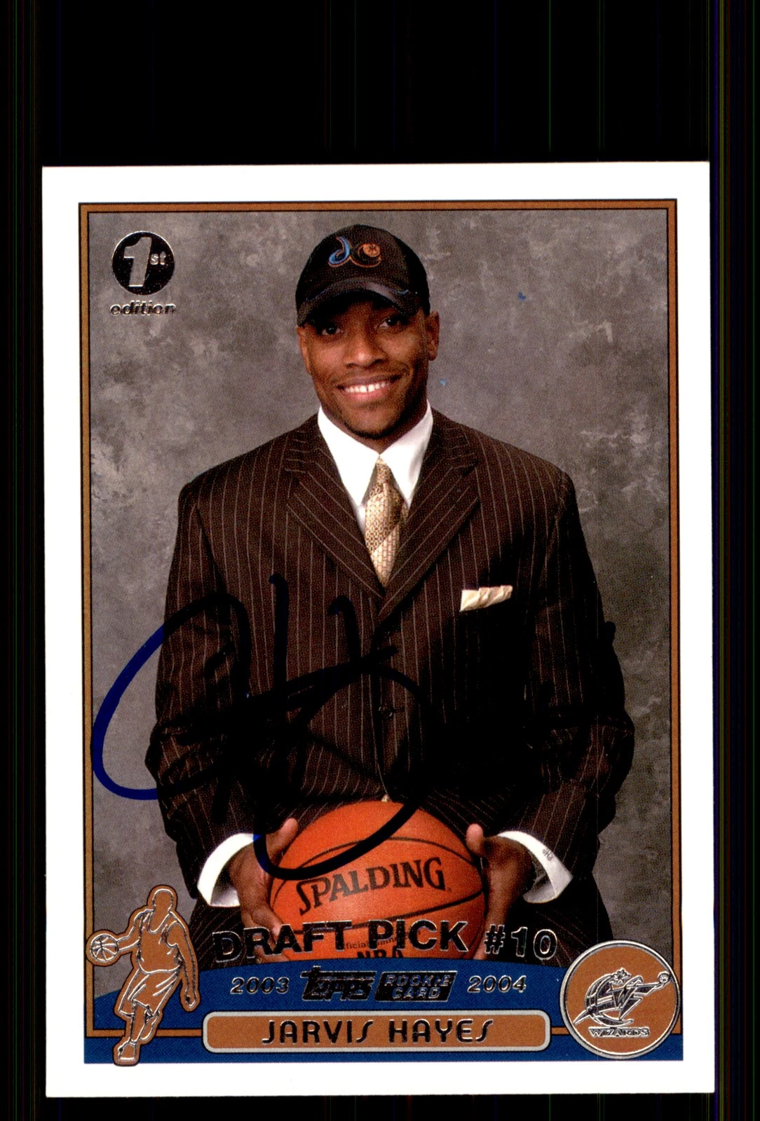 Signed Basketball Card Auto Jarvis Hayes 2003-04 Topps 1st Edition #230