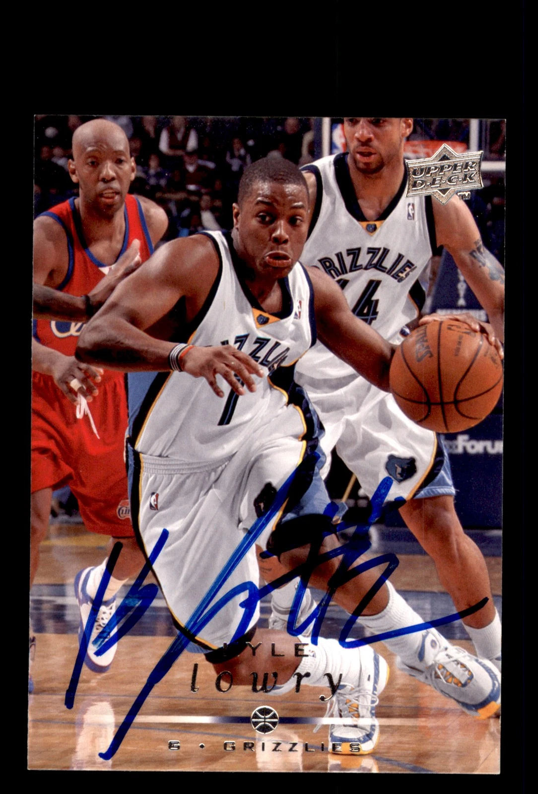 Signed Basketball Card Auto Kyle Lowry 2008-09 Upper Deck #88 Memphis Grizzlies