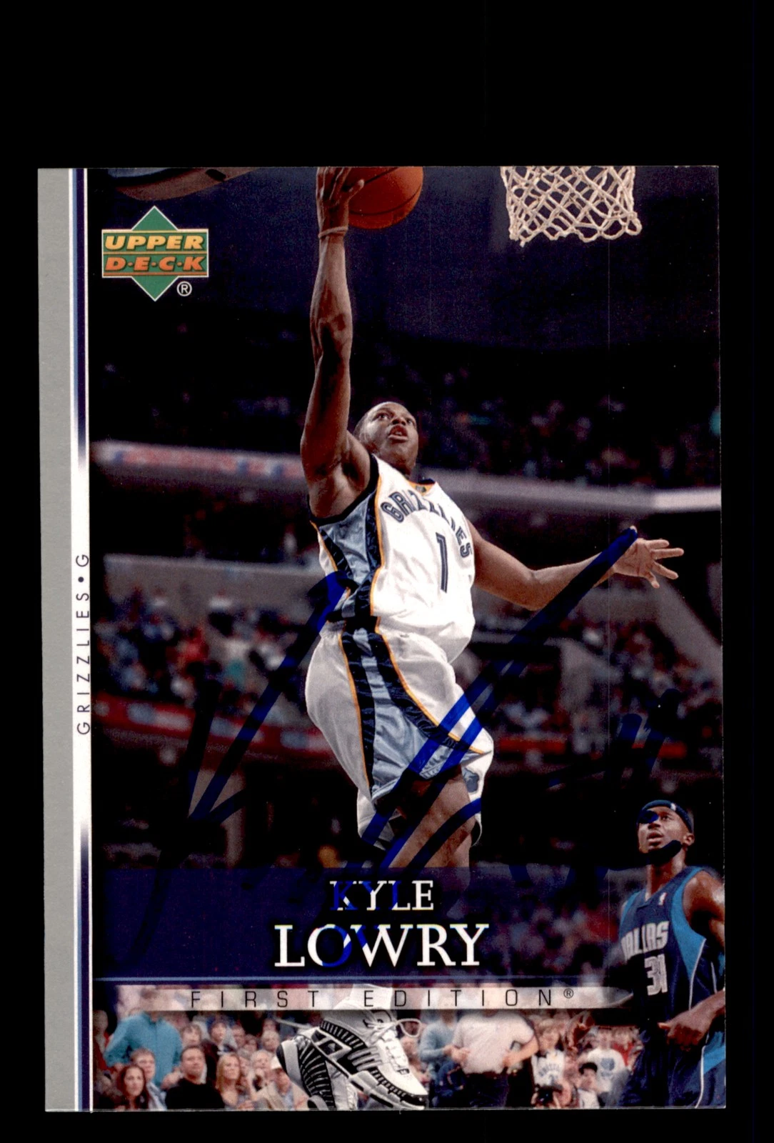Signed Basketball Card Auto Kyle Lowry 2007-08 Upper Deck First Edition #15