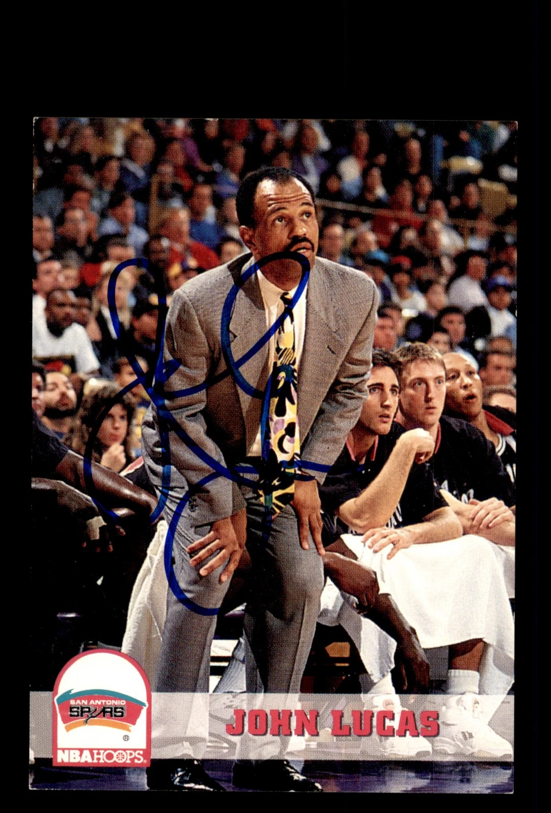 Signed Basketball Card Auto John Lucas 1993-94 Hoops #253 San Antonio Spurs