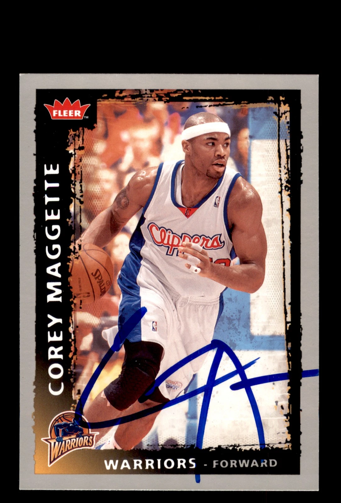 Signed Basketball Card Auto Corey Maggette 2008-09 Fleer #156 Golden State
