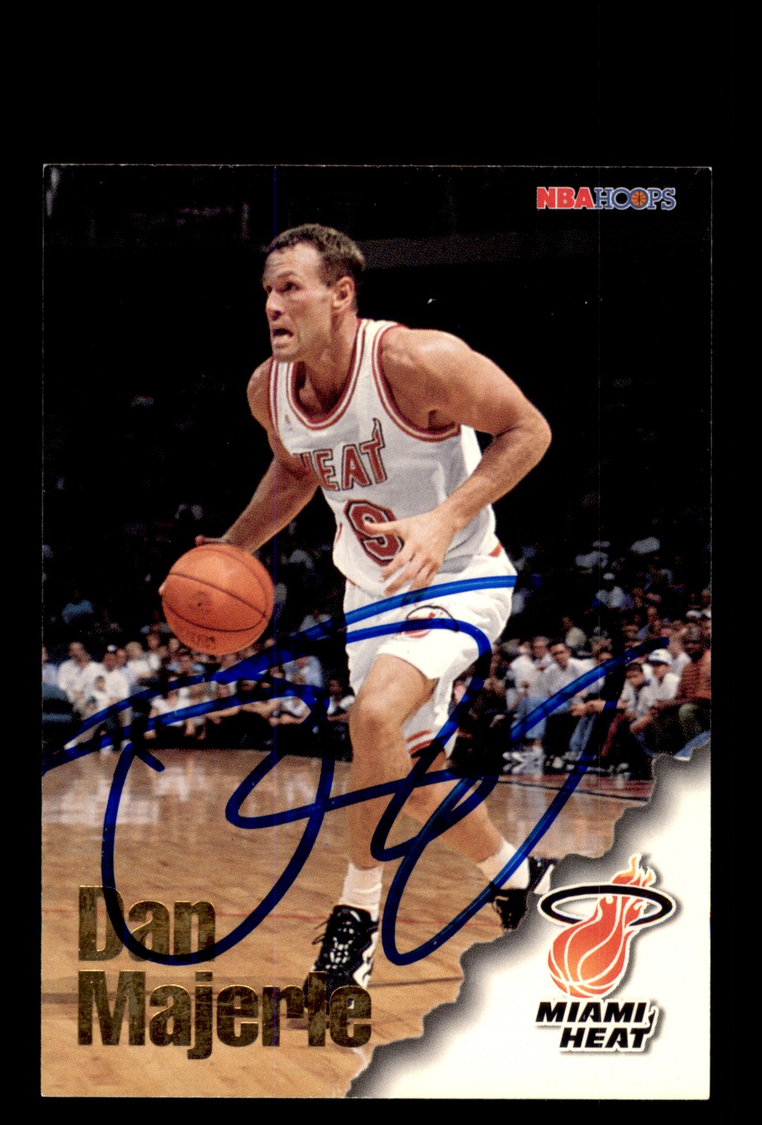 Signed Basketball Card Auto Dan Majerle 1996-97 Hoops #217 Miami Heat
