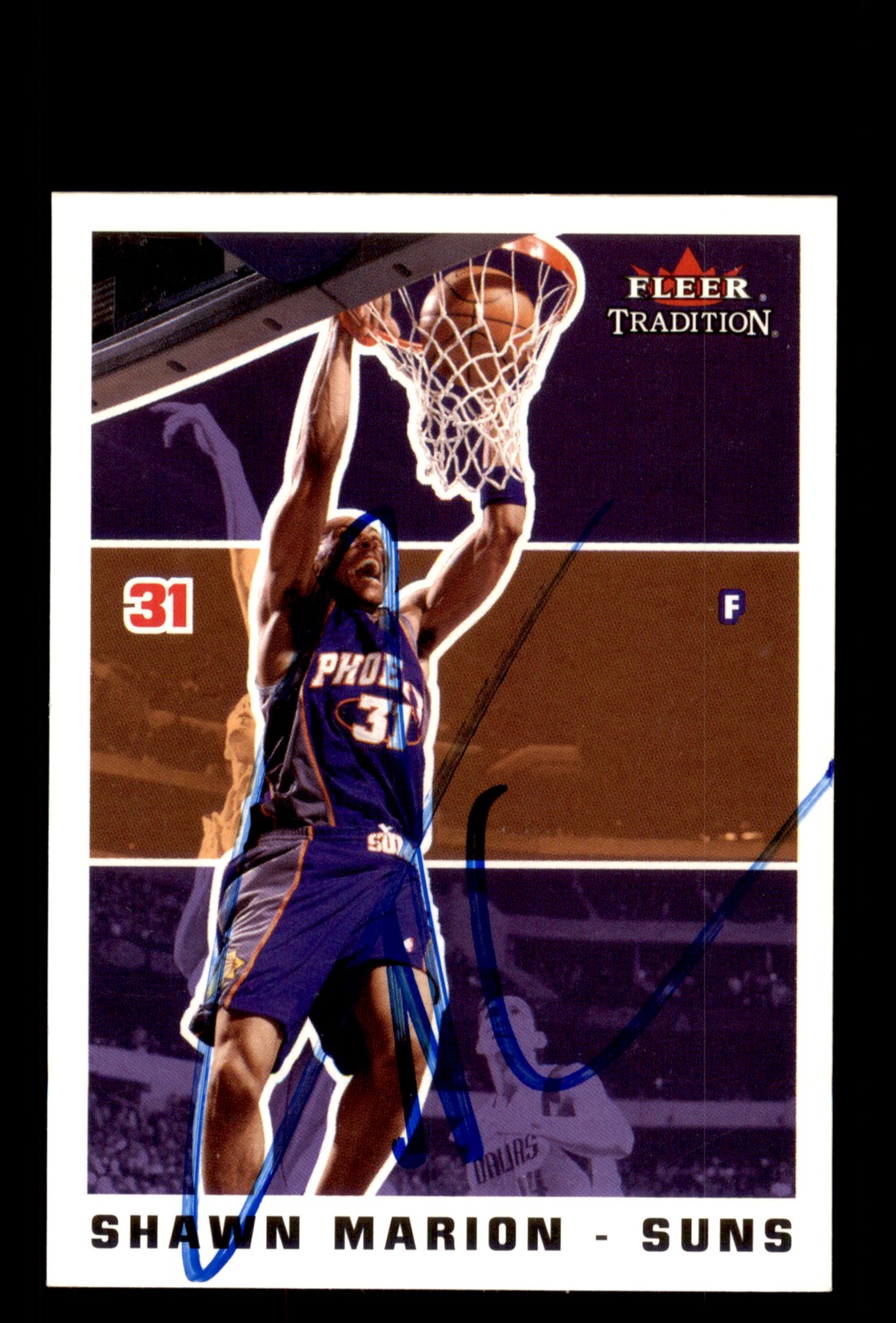 Signed Basketball Card Auto Shawn Marion 2003-04 Fleer Tradition #172