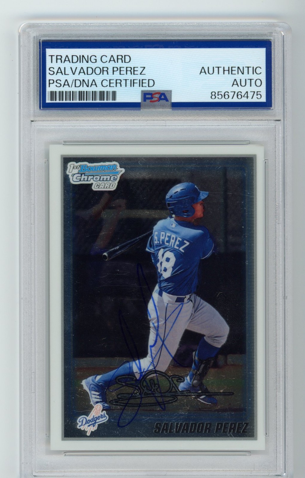 Signed Baseball Card Auto Salvador Perez 2010 Bowman Chrome #BCP124 PSA/DNA