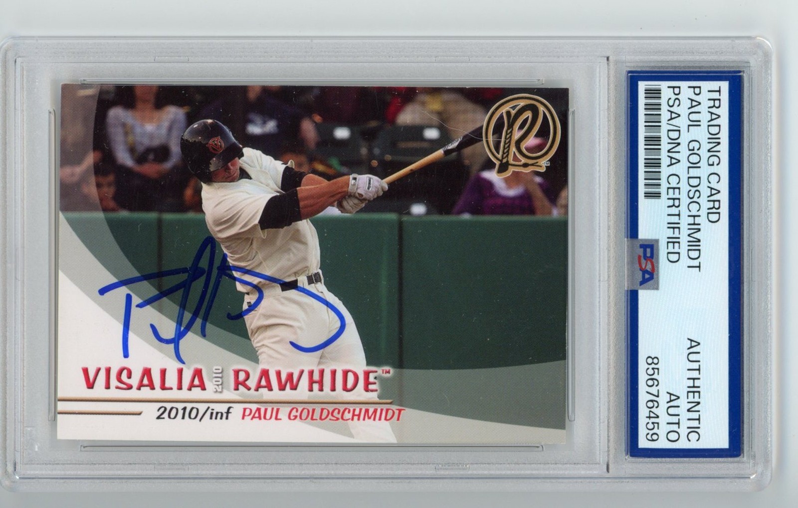 Signed Baseball Card Auto Paul Goldschmidt 2010 Visalia Rawhide PSA/DNA