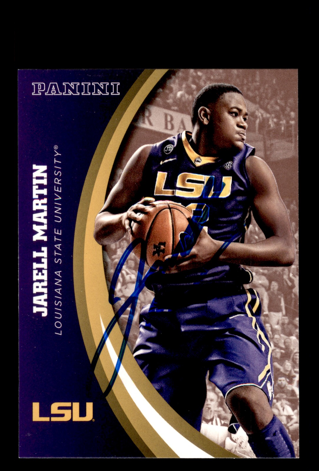 Signed Basketball Card Auto Jarell Martin 2015 Panini LSU Tigers #18 LSU Tigers